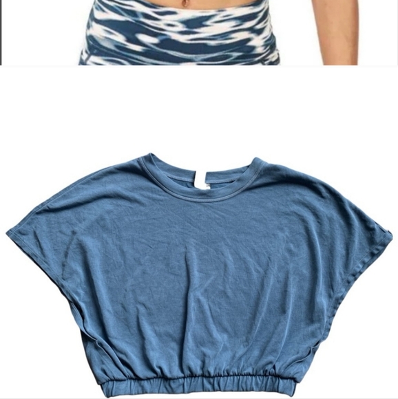 Sweaty Betty Peaceful Split Blue Crop Top S - Picture 2 of 2